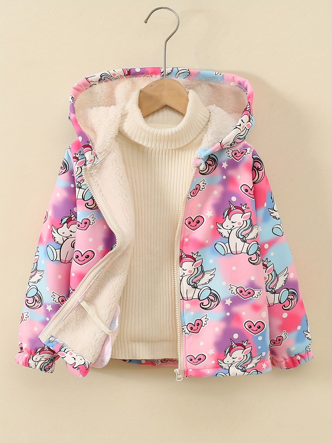 item picture single piece   hooded autumn and winter thickened warm coat composite plush thickened warm lining suitable for autumn and   smooth zipper pulls   without   elastic cuffs windproof design double side pockets