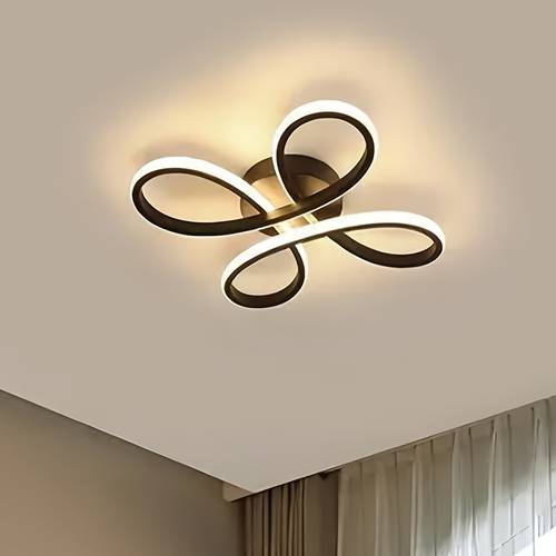 1pc shaped ceiling light fixture with adjustable color temperature cool warm white semi recessed medium base suitable for room bedroom study compatible for
