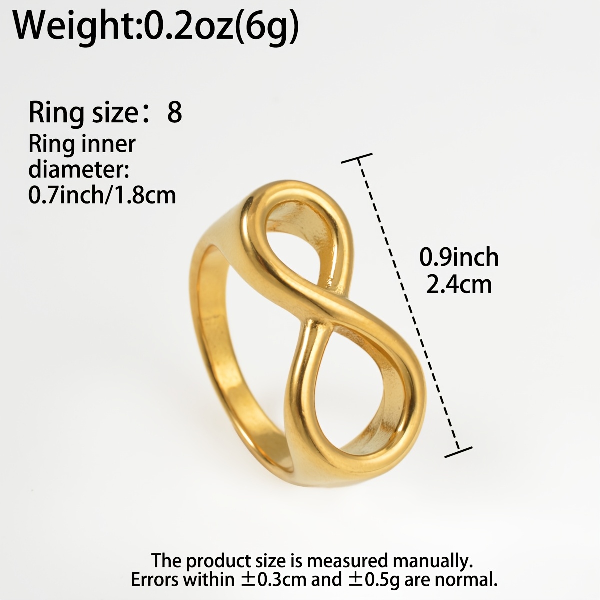 Women's Minimalist Infinity Symbol Twisted 8-Shaped Ring, Timeless Gift