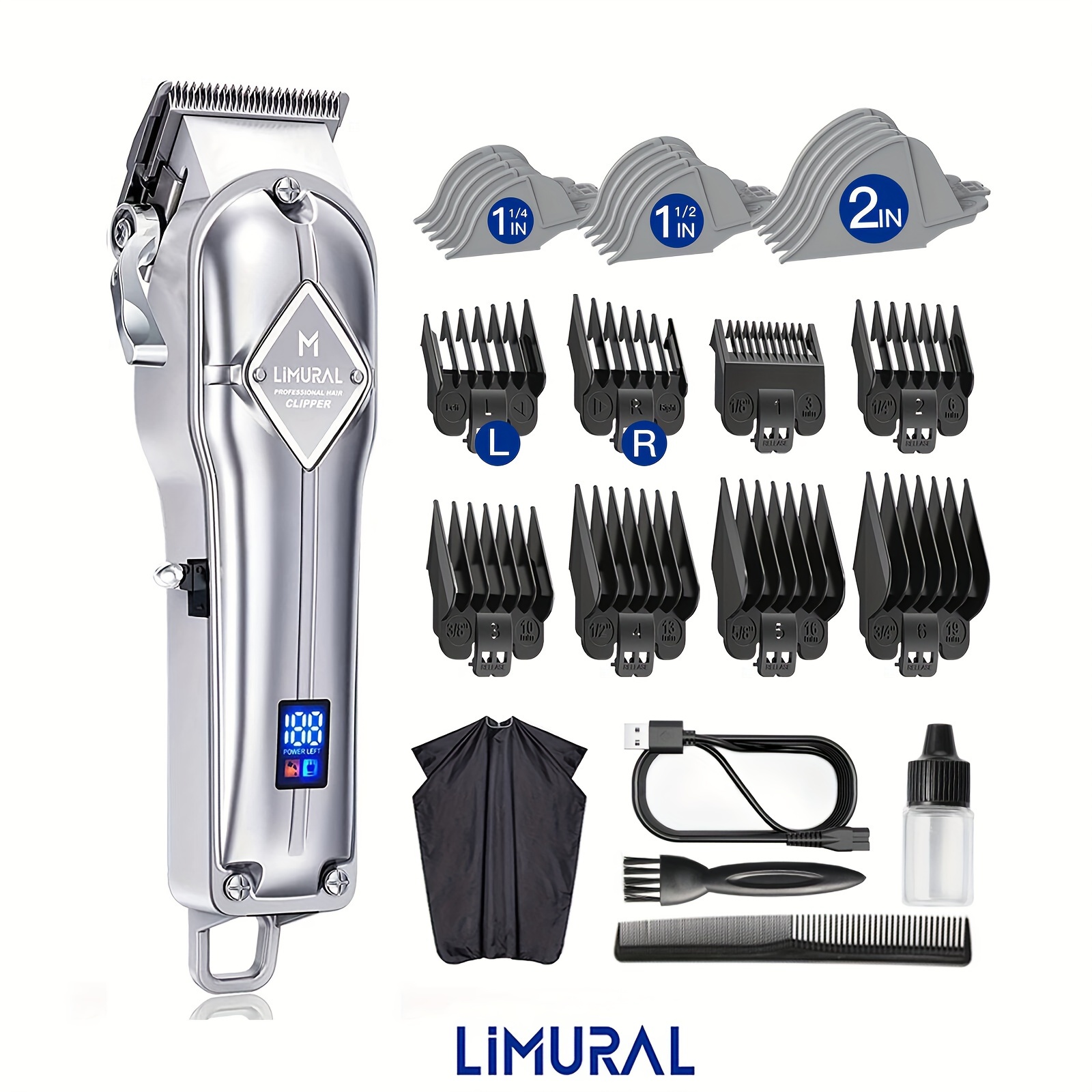 

1pc For Men, Rechargeable Kit Led Display, 36v Usb Charging, 18650 Battery, Haircut & Grooming