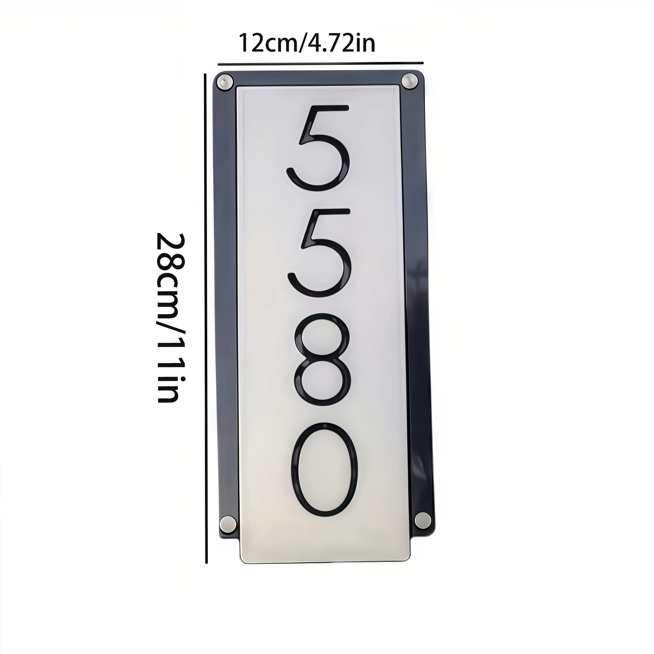 TEMU Plaque d'adresse acrylique moderne personnalisée - Montage mural, alimentation, durable pour usage domestique et professionnel, enseigne numéro