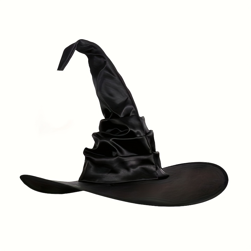 Witch Costume Accessories Women's Pleated Witch Hat Role Headwear Wide Brim Pointed Hat For Halloween,christmas Event & Party Supplies Halloween&christmas
