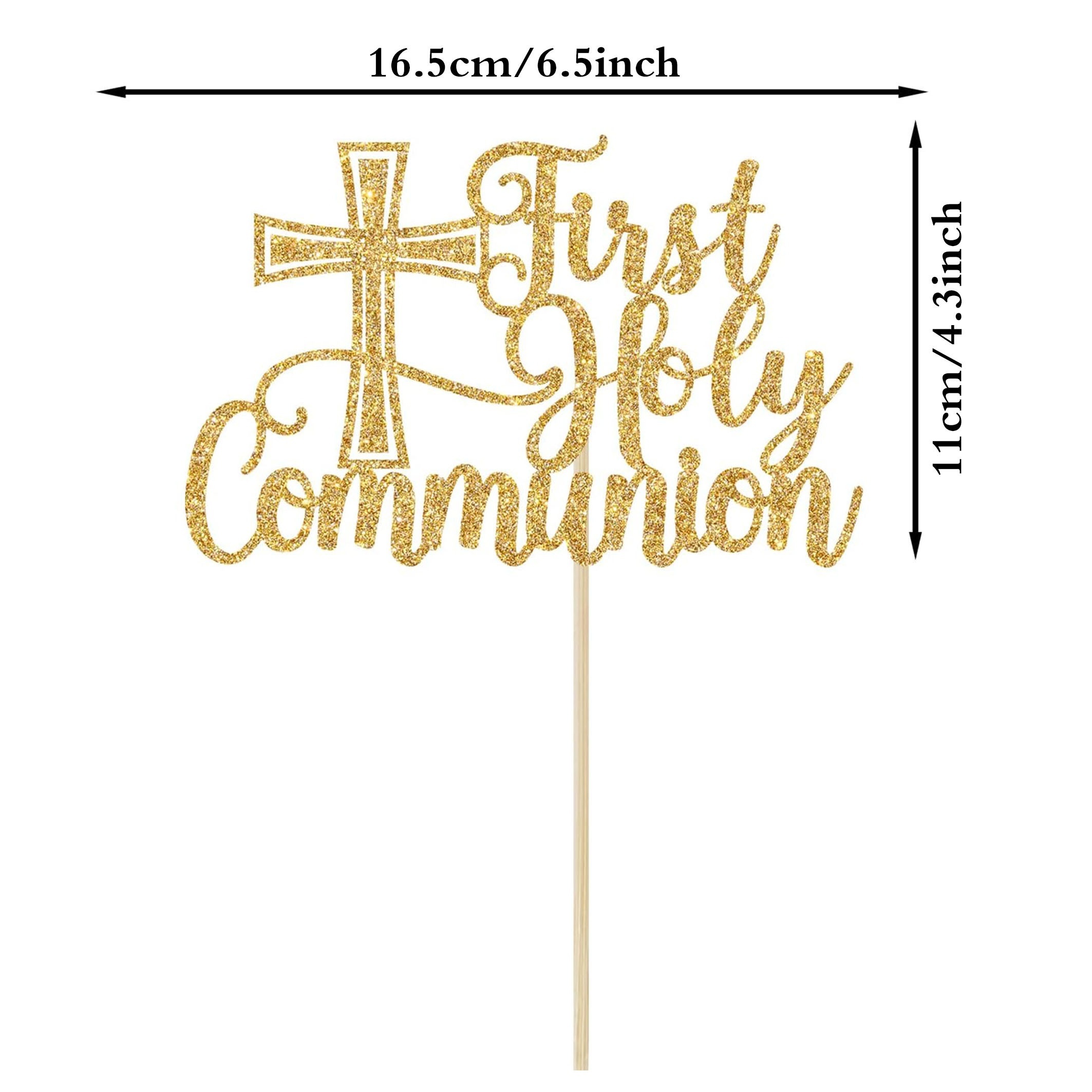 First Holy Communion Gold Cake Topper | Party Delights