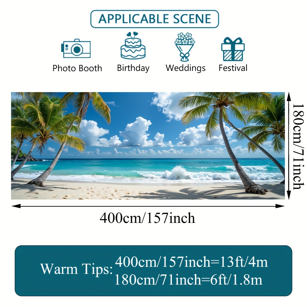 TEMU 2d Door Banner, 1pc 2d Flat Printing Ocean Tropical Stylish Garage Door Banner Fabric Design, , Any Event Or Special Gathering Party Banners, 2d