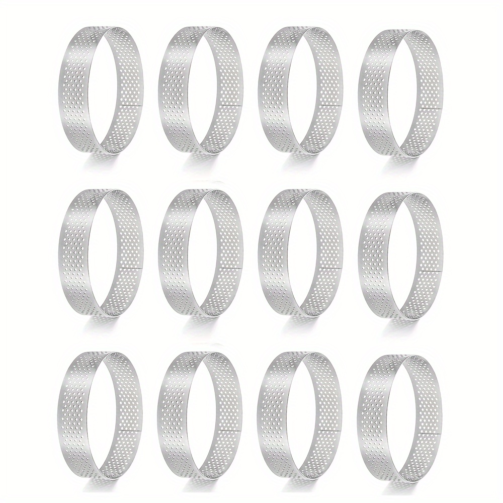 TEMU 6pcs/12pcs Stainless Steel Perforated Rings For - For , Christmas, Halloween, Thanksgiving, Graduation