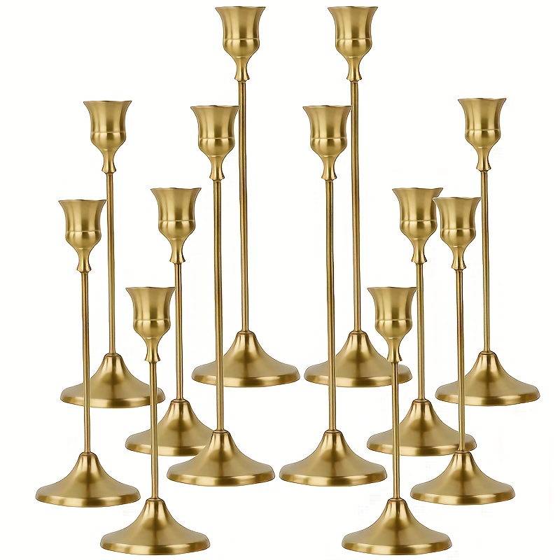 TEMU 30/12 Metal Candlesticks, Christmas, Halloween Table Decoration, Candlelight Dinner Photo Props, Wedding Anniversary Wedding Decoration,