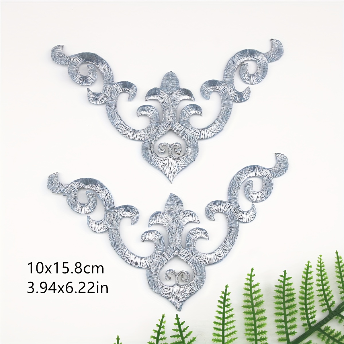 TEMU 2 Golden And Embroidered Lace Patches With Adhesive Backing, Suitable For Stage Costumes And Ethnic Style Additions