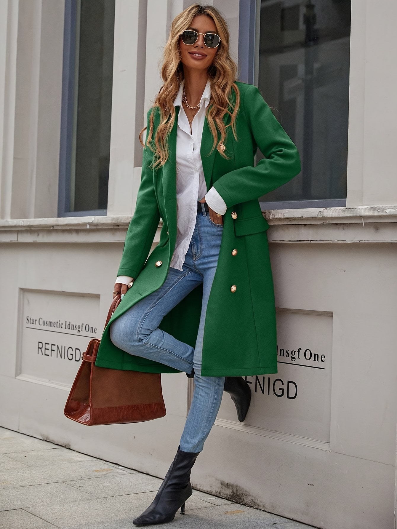 elegante gabardina mujer 100% poliéster color Temu Spain