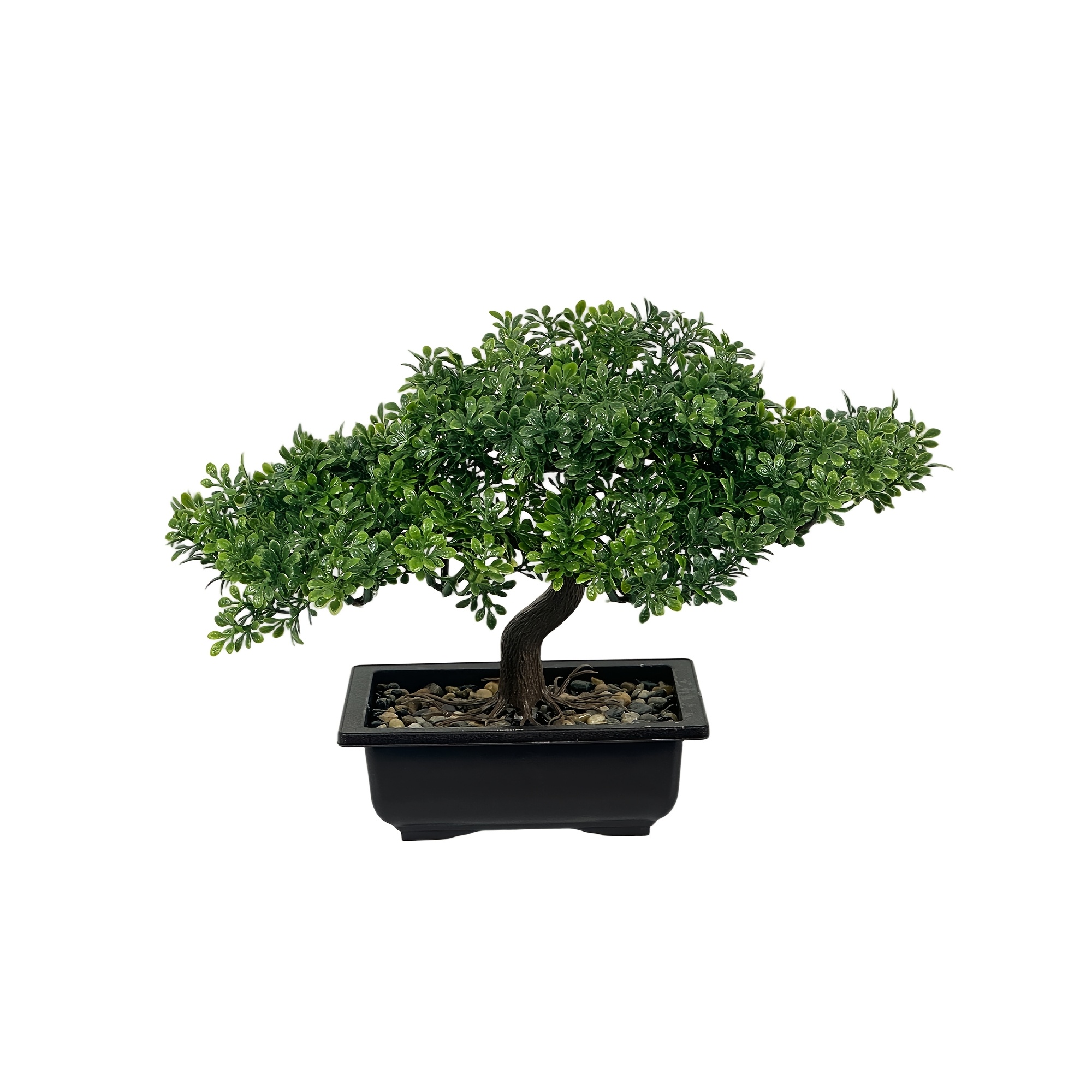 1pc Artificial Aglaia Bonsai, Elegant With Stone Accent, Office Hotel Tabletop Decoration Ornament