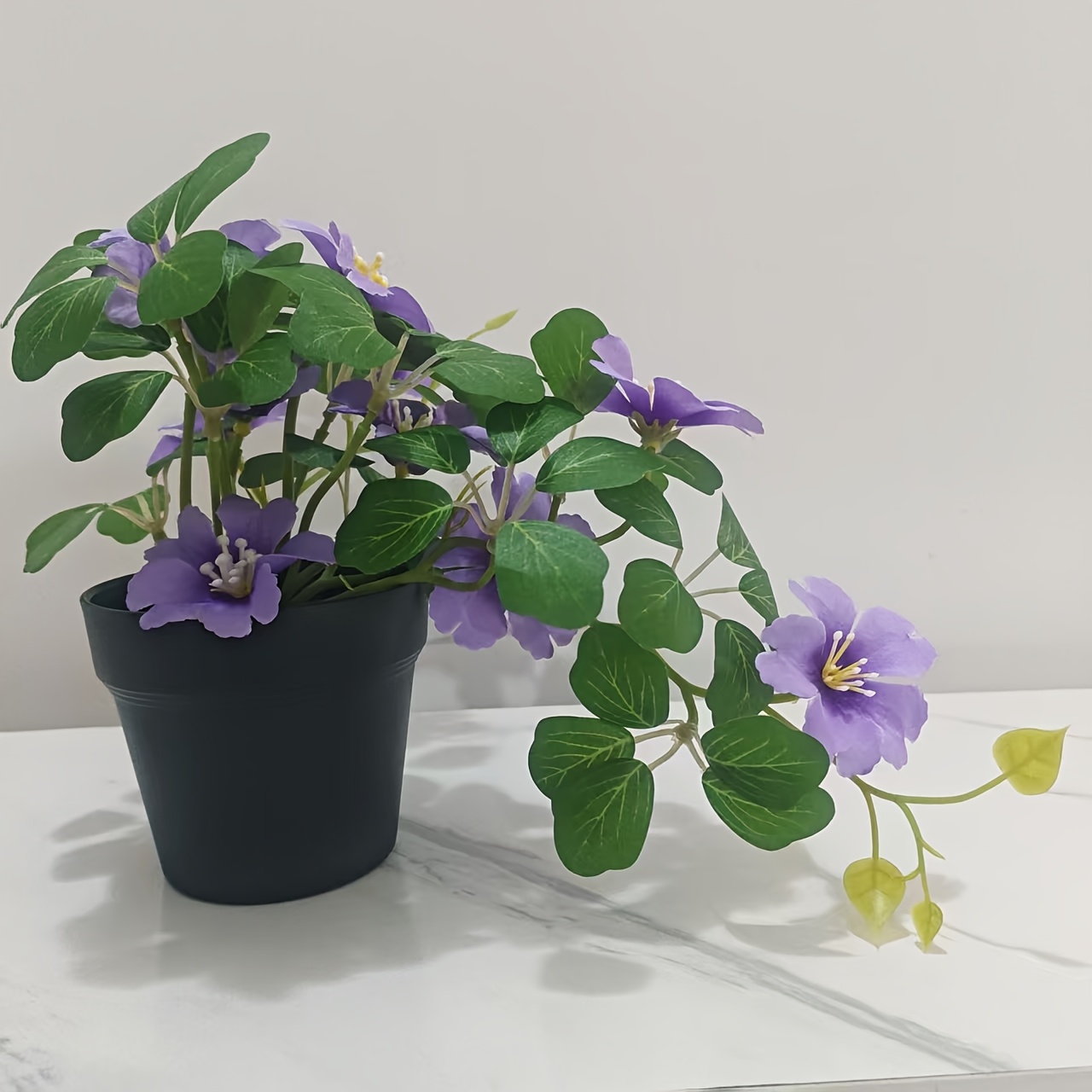 1pc Purple Hanging Faux Flower Potted Plant, Low-maintenance, Ins Nordic Style Fresh Natural, Home Indoor Desktop, Windowsill, Bathroom, Bedroom Office, Photography And More Scene Decoration