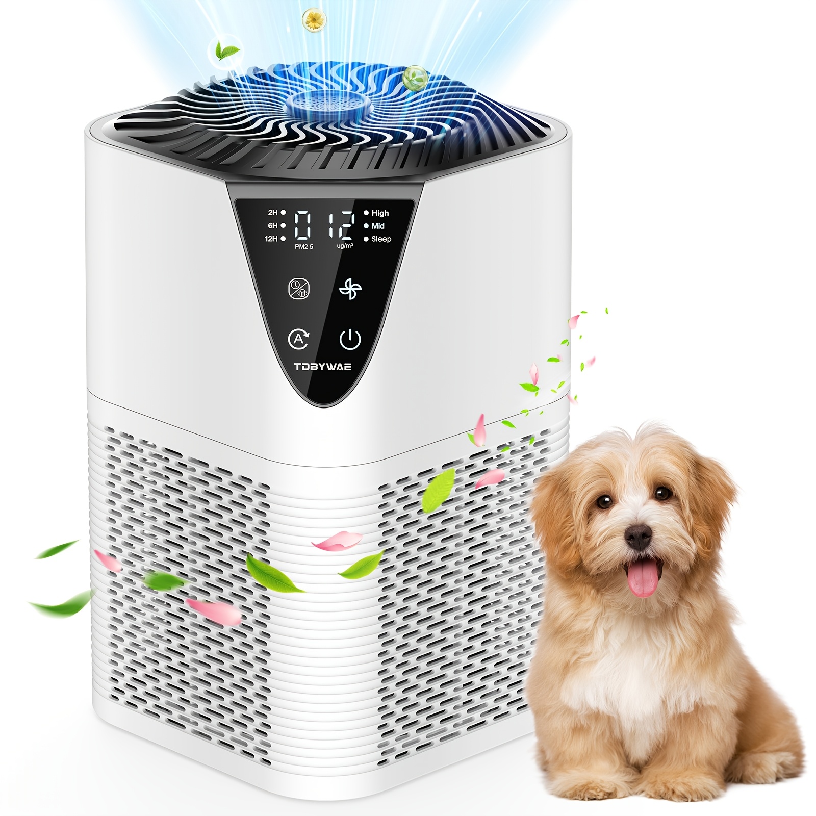 TEMU Air Purifiers For Home, Air Purifiers For Large Room Up To 1076ft, H13 True Hepa Filter With Fragrance Sponge, 25db Quiet Air Purifiers For