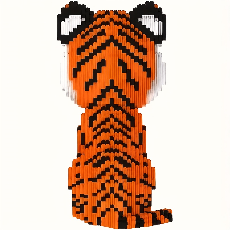 Fine Micro Building Blocks Parent-Child Assembly Tiger Model