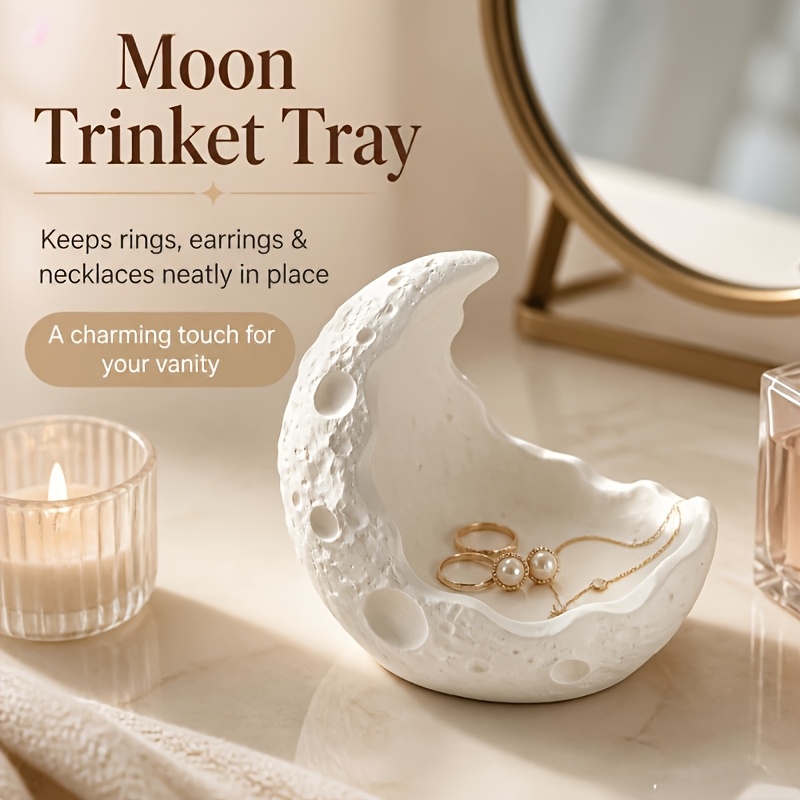 TEMU Plateau de Rangement Multifonctionnel Blanche, pour Bureau, Peut Clés, Bijoux, Bougies Parfumées, Boîte de Rangement Style Nordique en Matériau
