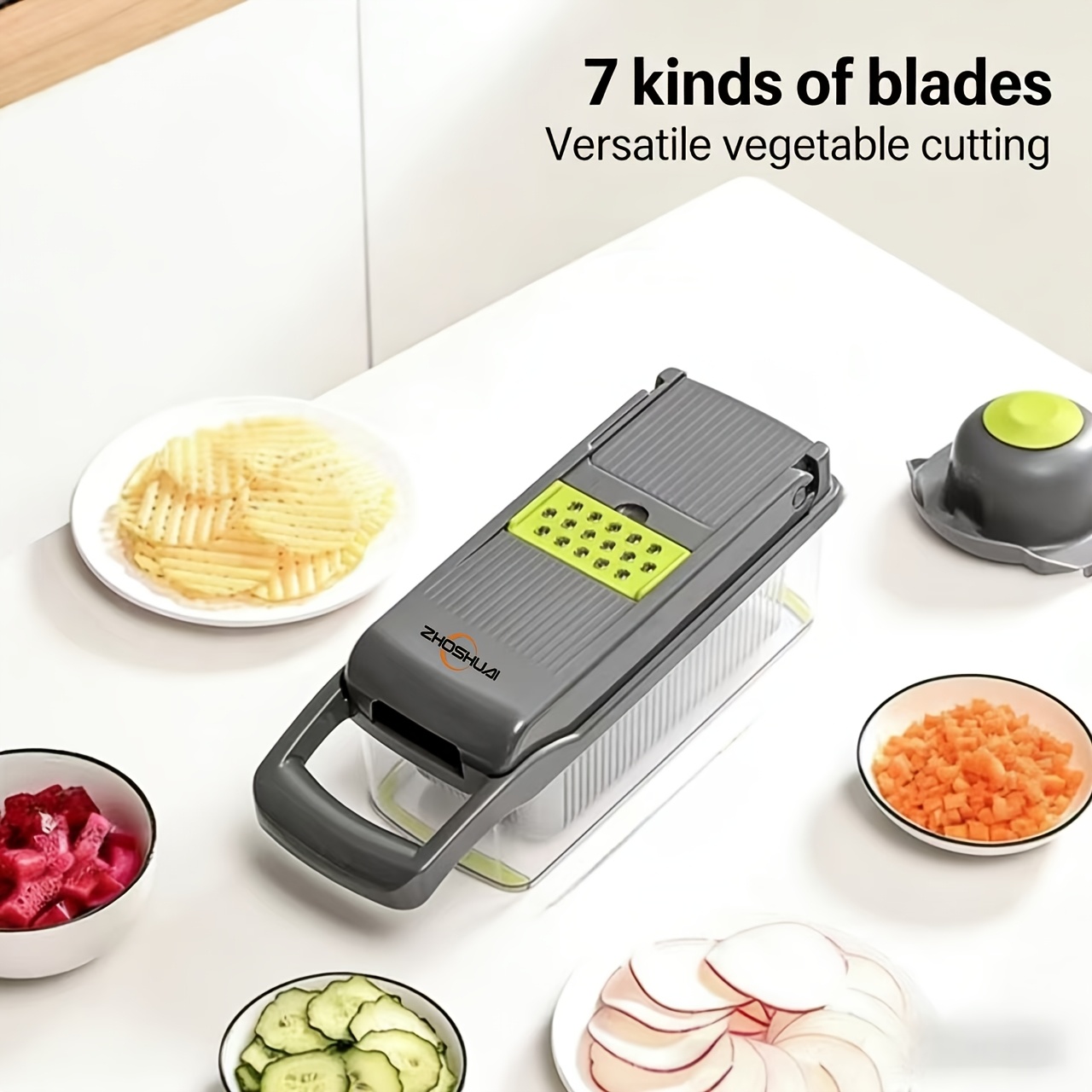 TEMU 16-in-1 Multi-functional Thickened Vegetable Chopper Combo Set, Including A Manual Vegetable Chopper, Fruit Slicer, Food Grater, Onion Chopper,