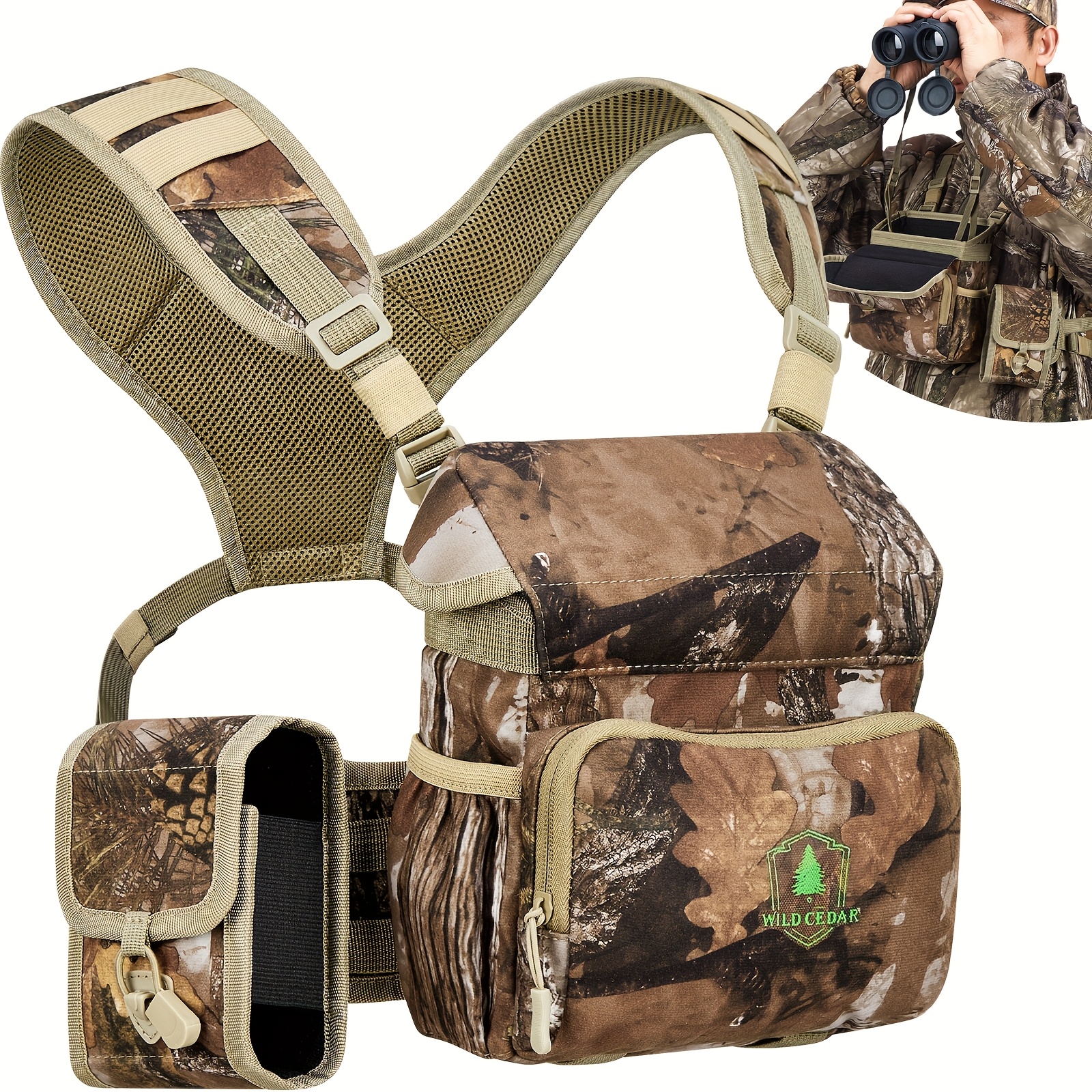 Marsupial Bino Harness Hunters Chest Pack Bino Storage Camo
