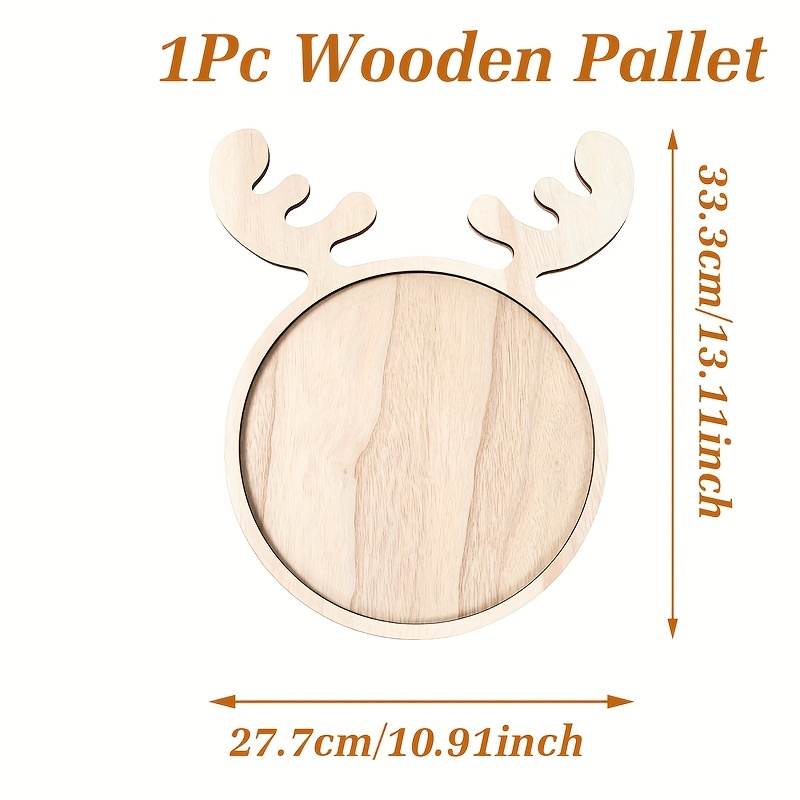 TEMU 1pc, Christmas Reindeer Antlers Design Wooden Pallet, Merry Christmas Decorations, Noel Navidad, Happy New Year Decor, Xmas Decor, Festival