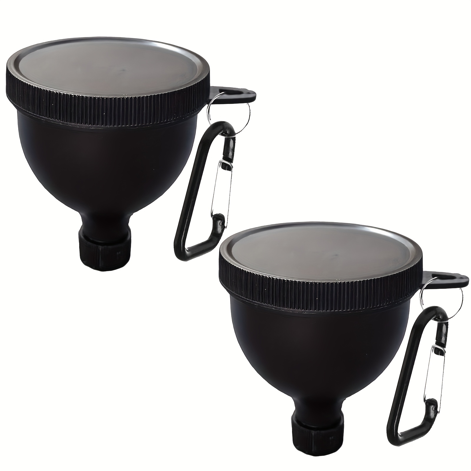 Image of 2-pack Mini Portable Protein Powder Funnel With Keychain - Plastic Funnel Suitable For Travel, Gym & -the- Shakes - Hygienic Powder Transfer For Bottles, Containers, For Protein Powder Container