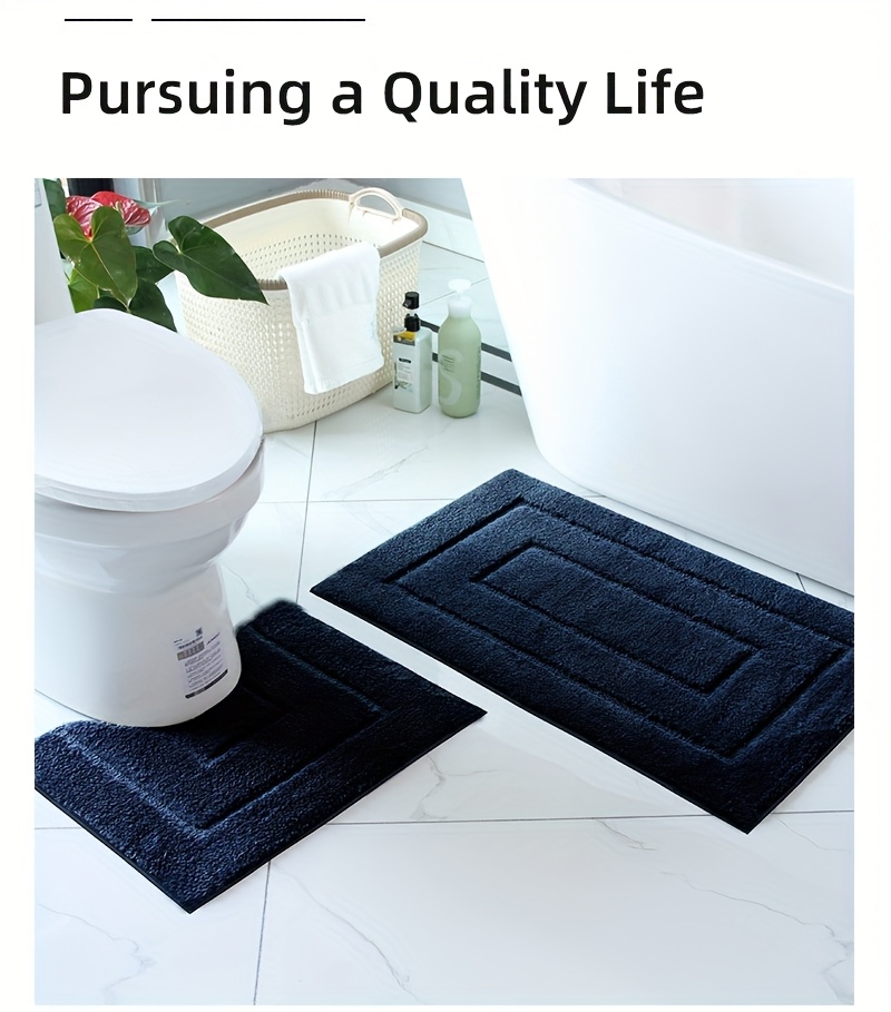 2pcs of ultra soft non slip bathroom carpet   absorbent machine washable durable home decoration floor mat suitable for bathroom bathroom bedroom living room entrance u shaped toilet mat entrance door mat Product details 3