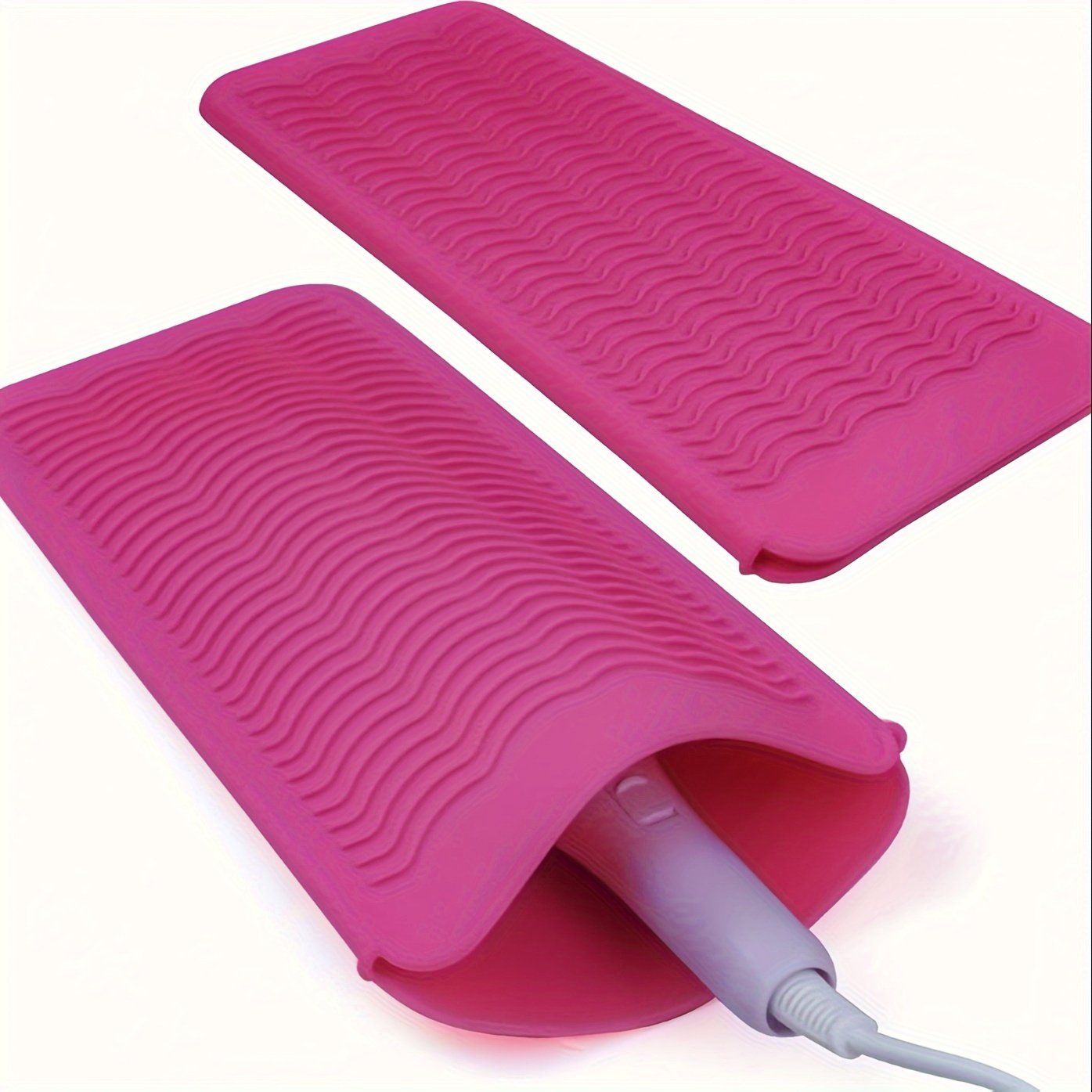 TEMU Silicone Heat-resistant Mat For - Non-slip, Easy Clean Storage Pouch For Straighteners, Curling Irons & Flat Irons