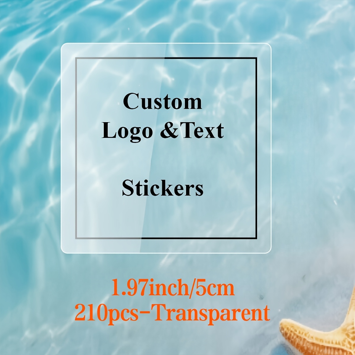TEMU 4/5/6/7cm Custom Square Transparent Stickers, Printable With Text/logo/images, High Quality, Tear-resistant, Self-adhesive Labels, Suitable For