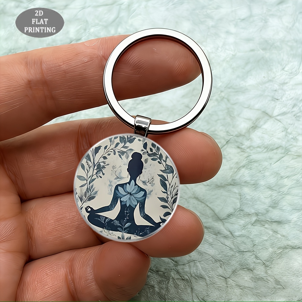 2D Flat Lotus Keychain Gift for Her/Him