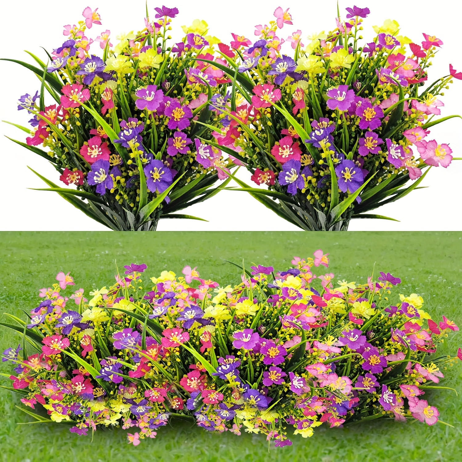 

5pcs, Uv-resistant Artificial Flowers, Advanced Antioxidant Flowers, Uv-resistant Outdoor Lawn Decoration Spring Uses For Home And Garden Decoration, Spring Summer Decor