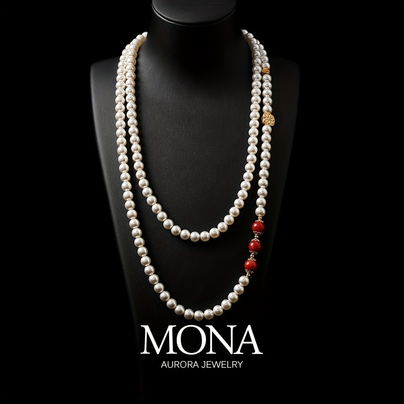 

Mona Royal Chinese Style Pearl Necklace, Synthetic Glass, Birthstone, For Daily & Party , Gift, All Fit