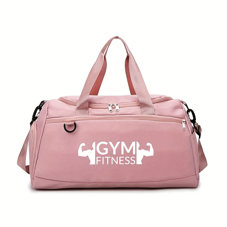 TEMU 1pc Sac de Voyage Imprimé 'Fitness', Sac à Dos Multifonction Sportif, Grand Sac à Main en Nylon Léger, Idéal pour le Fitness, et les Nuits à