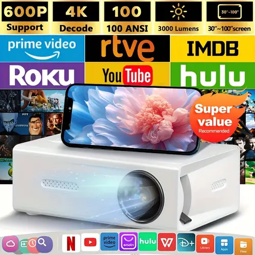 model white mini hd projector supporting 1080p compatible with hdtv usb av ios home theaters office meetings birthday and festival gifts