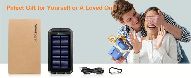 solar power bank 38800mah outdoor usb c portable charger with flashlight compass high phone charger for camping hiking travel Product details 4