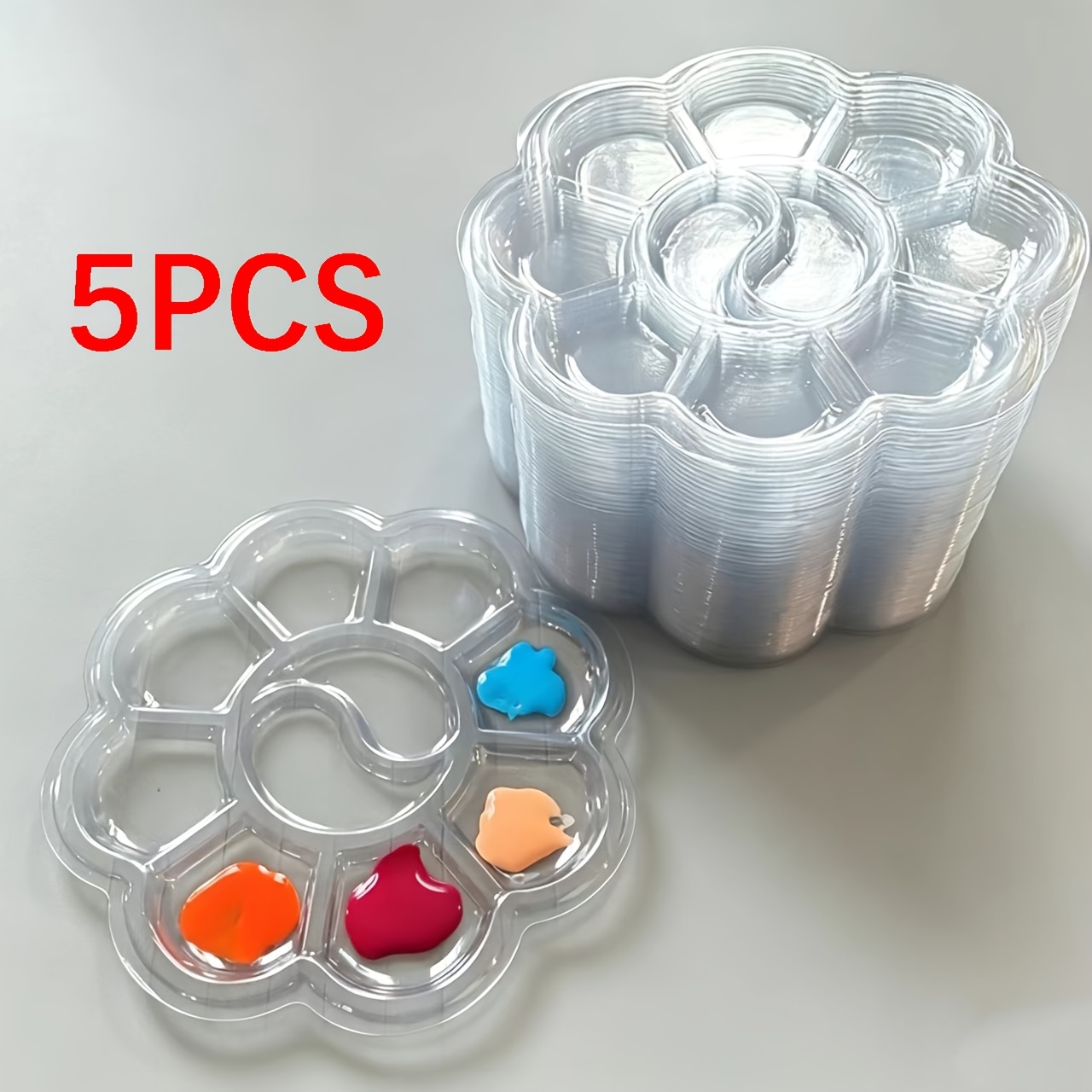 TEMU Set de palettes jetables en plastique, spécialement conçues pour les utilisant des acryliques ou des aquarelles, avec plateaux de mélange