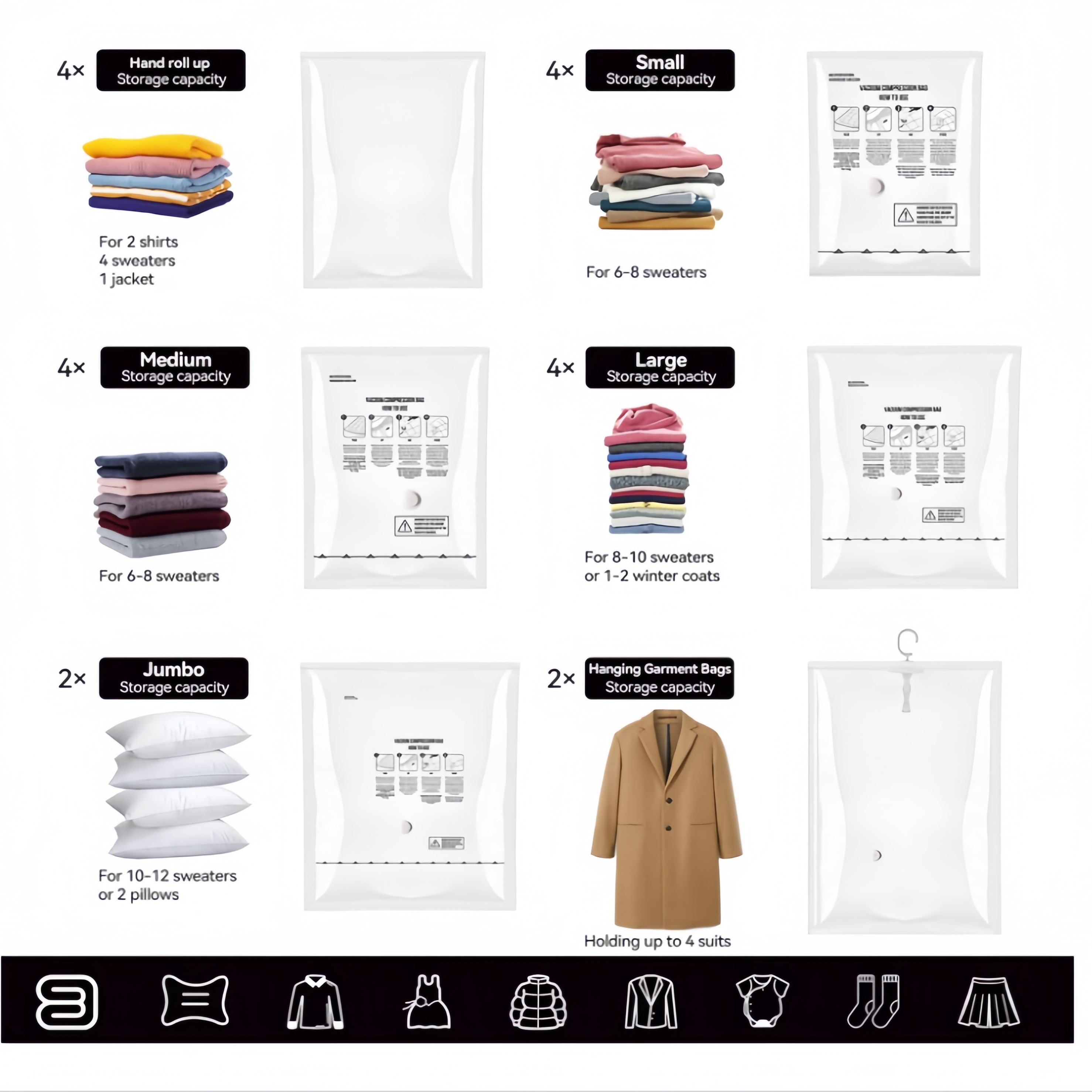 гардероб для хранения и организации сумка 4 8шт комбинированный набор сцена нуждается в экономии пространства сумка с ручным насосом для экономии 80 используется для одежды, постельных принадлежностей, подушек, одеял и пледов, сжатая и запечатанная сумка с черным ручным насосом детали 4