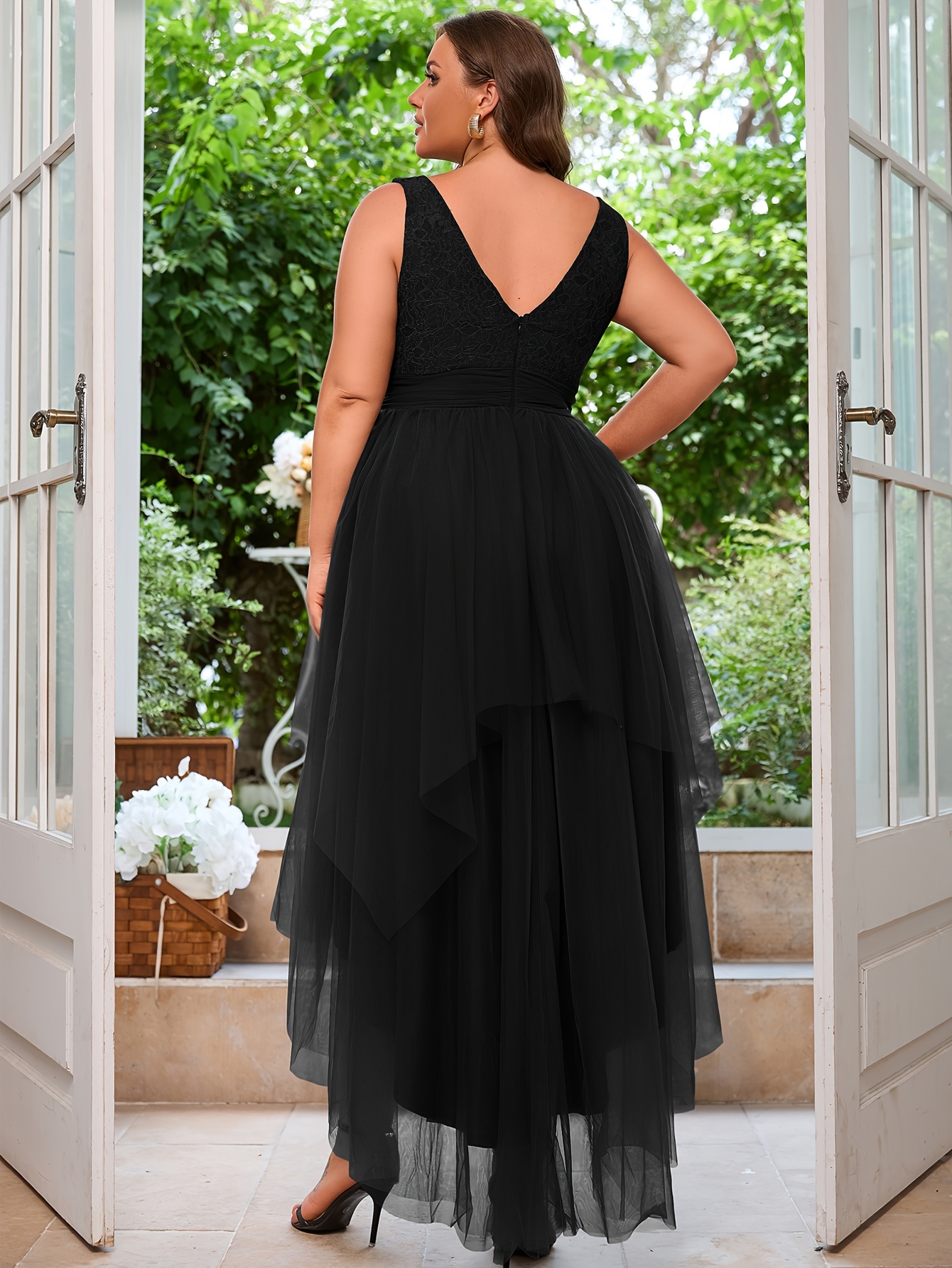 open back lace and mesh bridesmaid dress Kennedy Blue Reid Mothers Dress