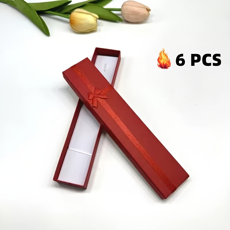 TEMU Scatola regalo per collane da 6 pezzi (20x4x2,5 cm) con , scatola portagioie in cartone per collane, bracciali, orecchini, anelli, confezione