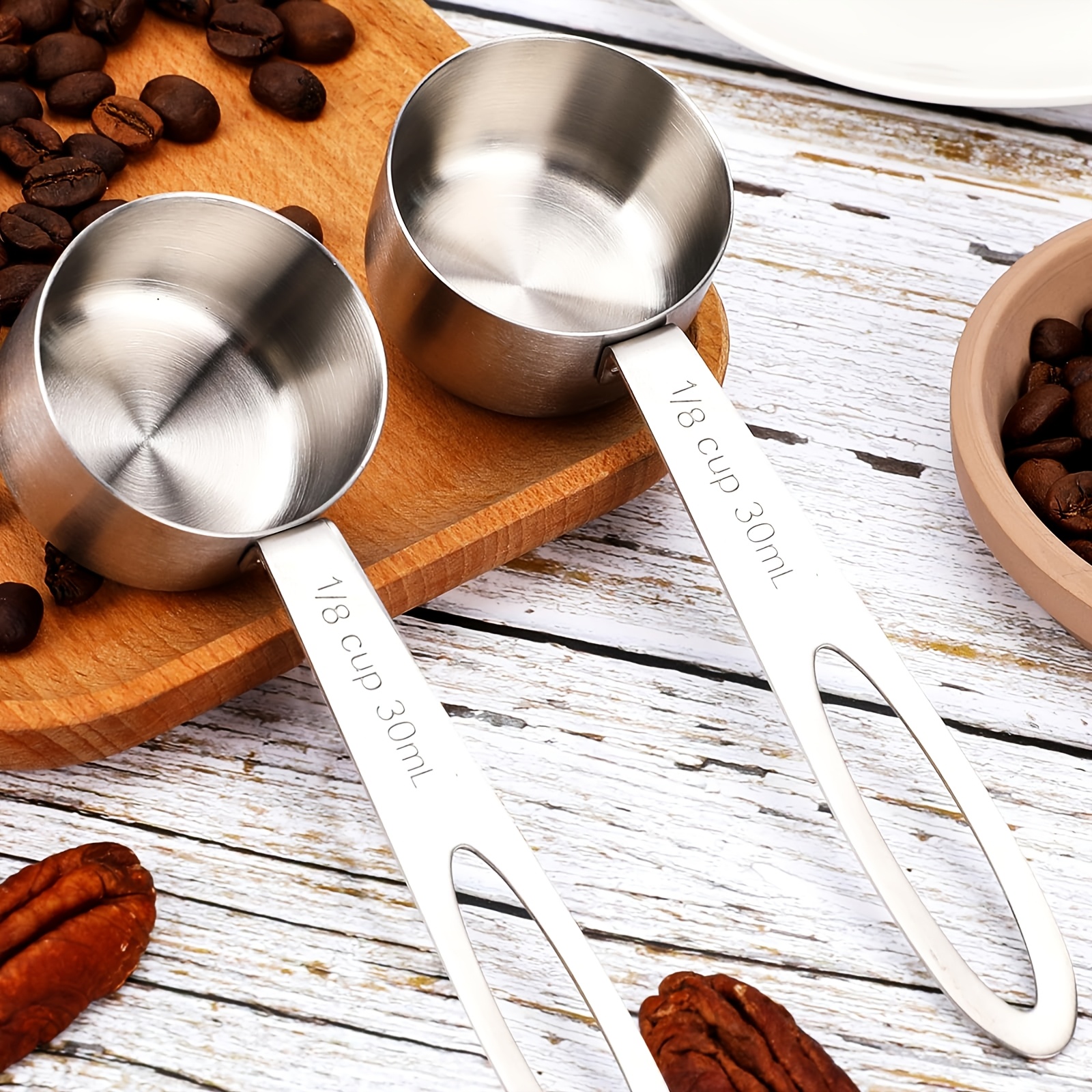 set 2 1 8 cup measuring cup 30ml coffee spoon stainless - Temu