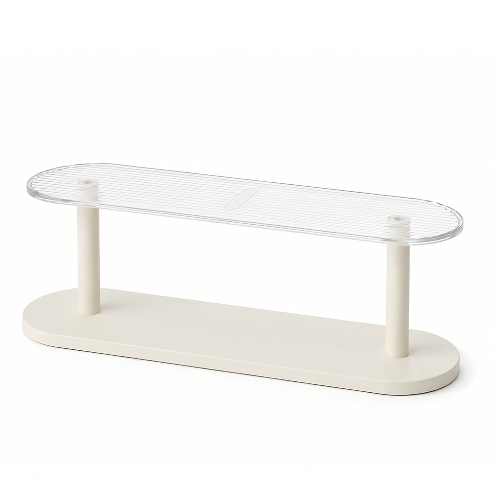 TEMU Double-layer Perfume Organizer, Transparent Acrylic Display Shelf, Vanity Tabletop Cosmetic Display Rack, Bathroom Countertop Skincare And