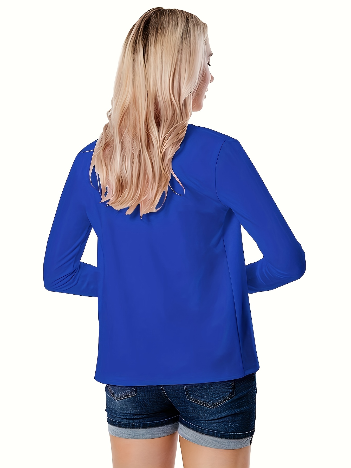 Women'S Lightweight Long Sleeve Casual Blazer - Solid Color Notch Lapel Jacket for Spring & Fall, Versatile Office & Casual Attire, Spring Outerwear, Sophisticated Style, Notch Lapel Design