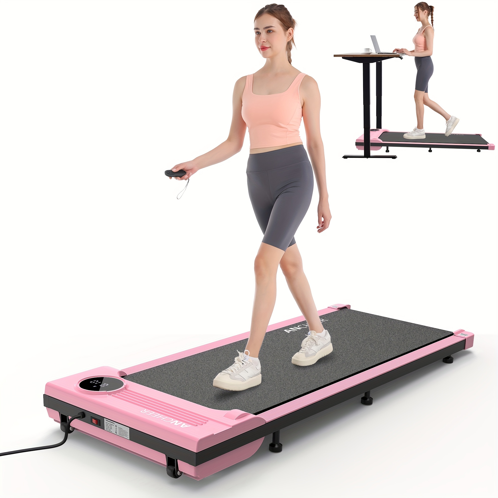 FUNMILY Treadmill, Under Desk Treadmill/ Remote Control/ 2 Seconds Folding Treadmill/ Maximum Treadmill 300 lbs Capacity - Walking Mat/ Home/ Gym/ Office Compact Motorized Treadmill