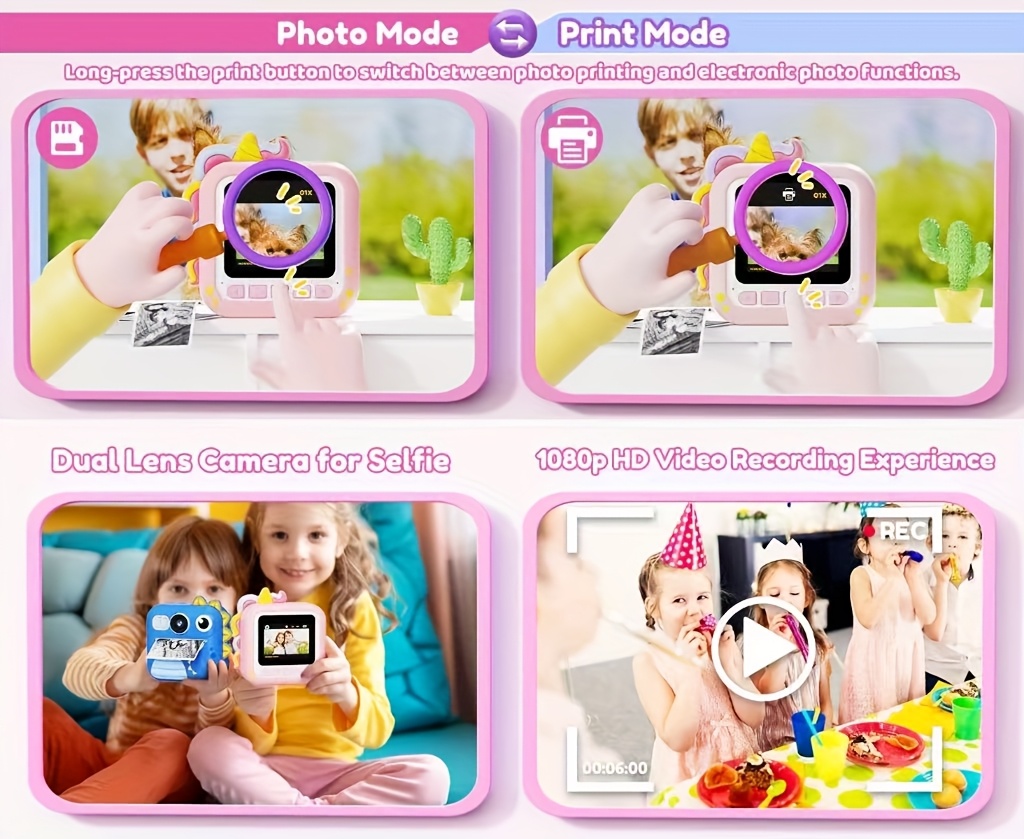 KIKAPABI Kids Camera with 1080P 2.4