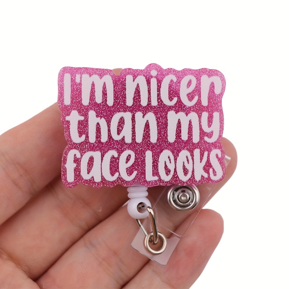 2d Flat, Cute Retractable Reel With Retractable Mechanism & Badge Display - Durable Acrylic Reel Suitable For Nurses, Doctors, Students, Office Workers - Compact For Badges, Lanyards, Name Tags