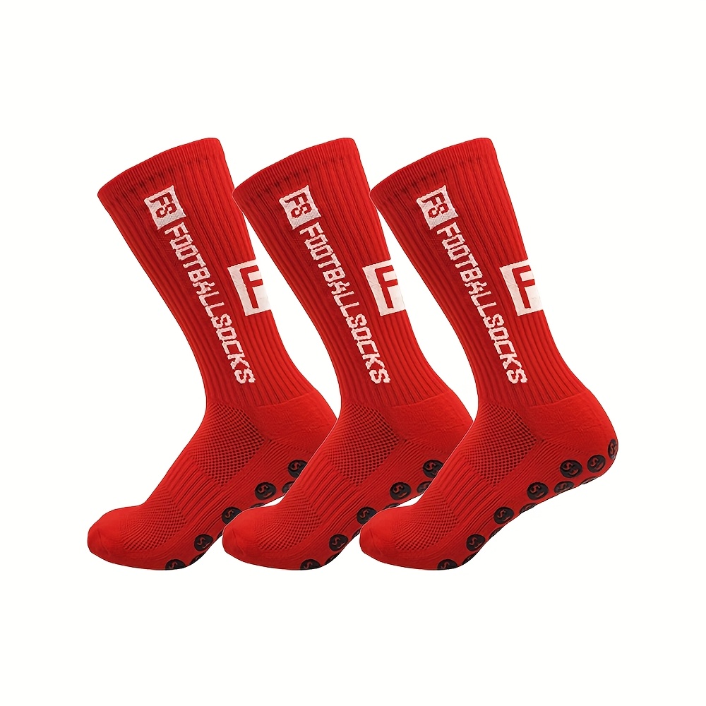 TEMU 3 Pairs Of Men's And Women's Soccer Socks, Non-slip Soccer Basketball Sports Socks, Breathable Basketball Socks For Men And Women, For Soccer,