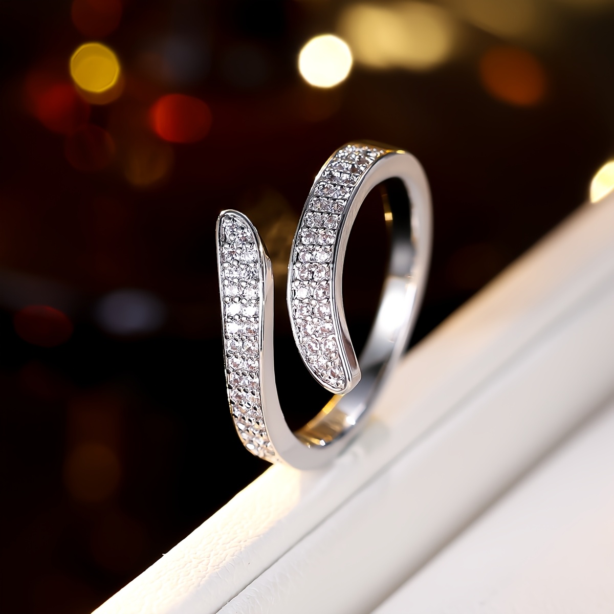 Women's Wrapped Open Ring, Niche Arc Design Statement Accessory