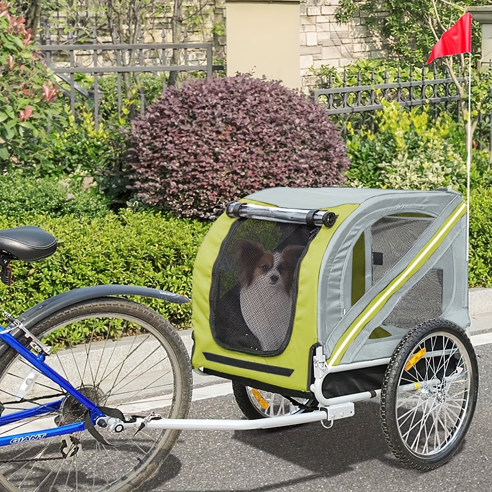 TEMU pour chats et chiens, de vélo pour chiens, en tissu Oxford et cadre en acier, Chariot pliable pour animaux de compagnie pour les randonnées en