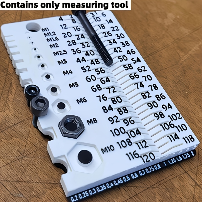 TEMU Nut Screw Measuring Tool, Suitable For M1-m10 Specifications, Portable Auxiliary Tool, A Measuring Tool Needed In , A Small Gift For Men