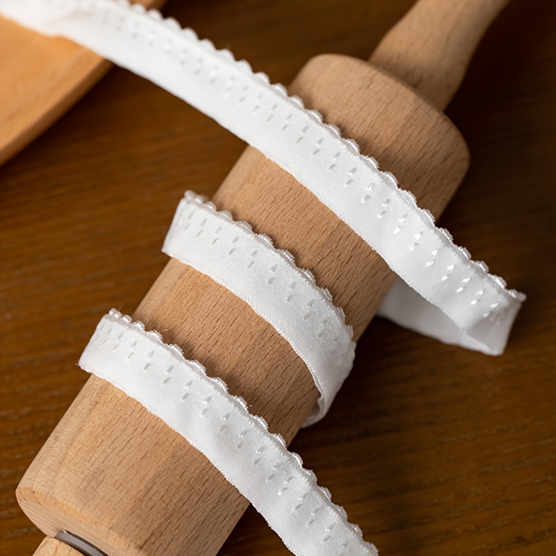 E-shop 10 Meter 1,2CM Weißes, gefaltetes, mehrschichtiges, doppelstern-Punkt-Mond-Elastikband, geeignet zum Nähen von Kanten auf verschiedenen Stoffen