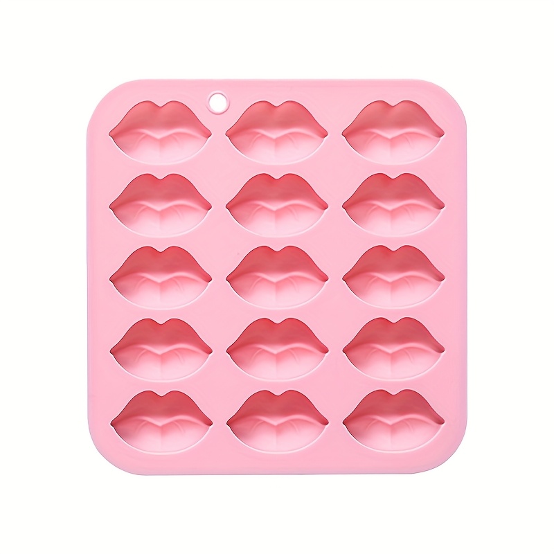 Image of 1pc 15-hole Lip Silicone Mold Fun Lip Shaped Decorative Accessory Mold Suitable For Crafts Pendant Jewelry Desktop Ornaments Craft Making