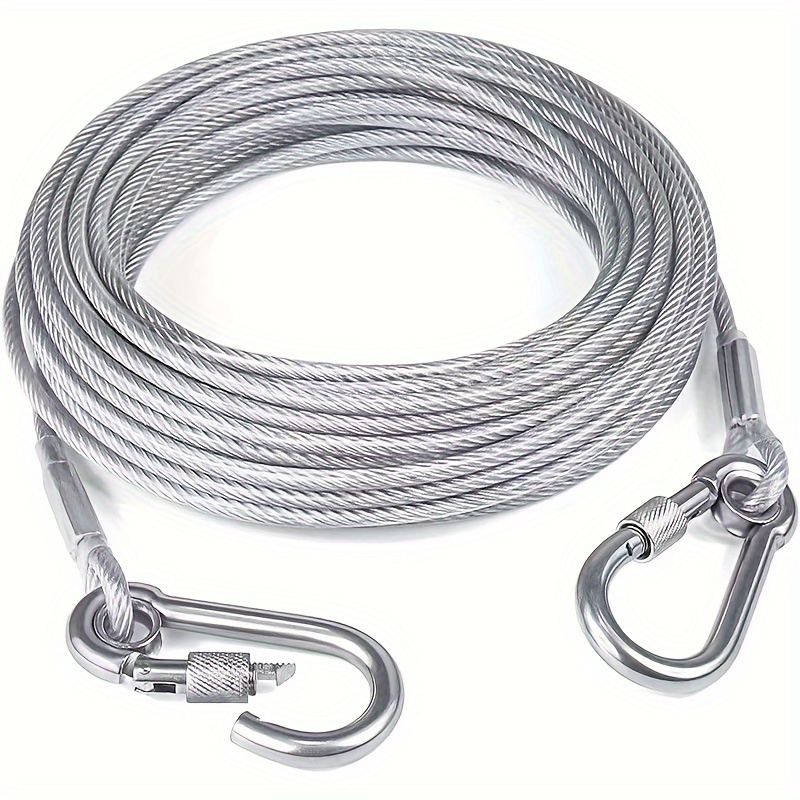 

Stainless Steel Dog Tie-out Cable, Reflective And Rust-proof, For Medium To Large Dogs, Extended Length Options 3m/4.6m/9m/15m