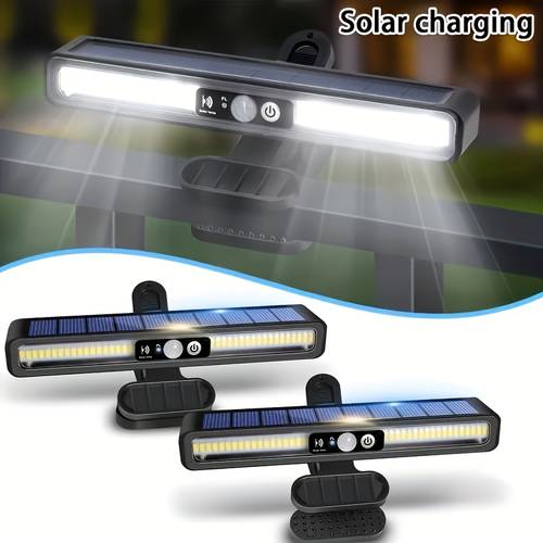 2 pack 1 pack solar outdoor lights with motion sensor and stick installation button control ideal for commercial street lighting decoration fences courtyards patios and garage installation garden solar lights with lithium battery