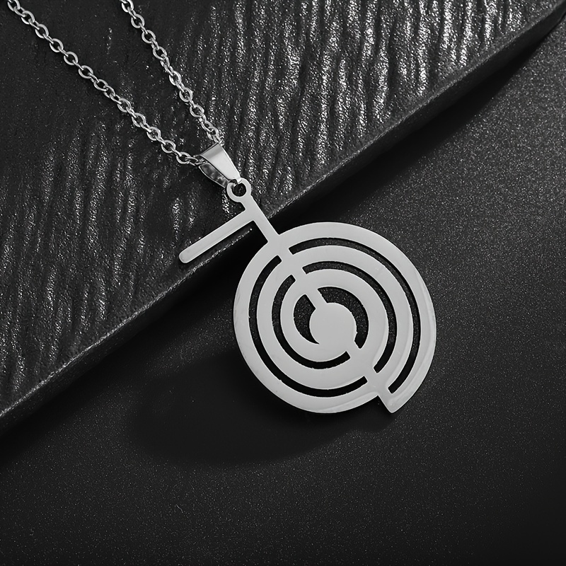 Spiral Circle Pendant Necklace for Men