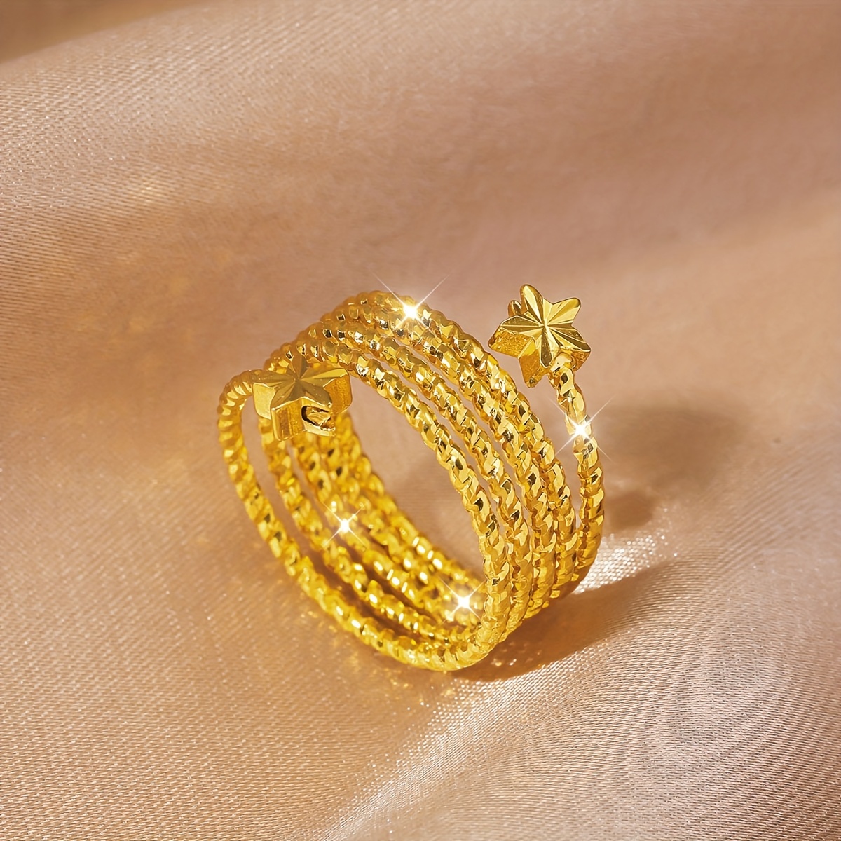 TEMU Golden Wrapped Ring Ladies Fashion Jewelry For Gift